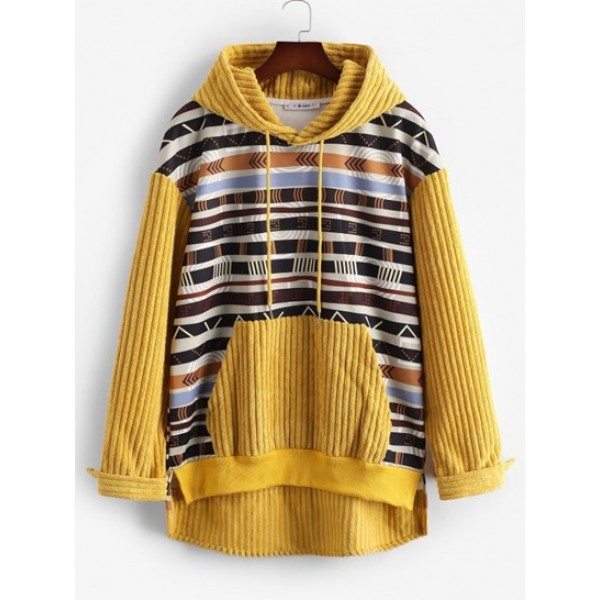 Tribal Ethnic Aztec Printed Kangaroo Poc...
