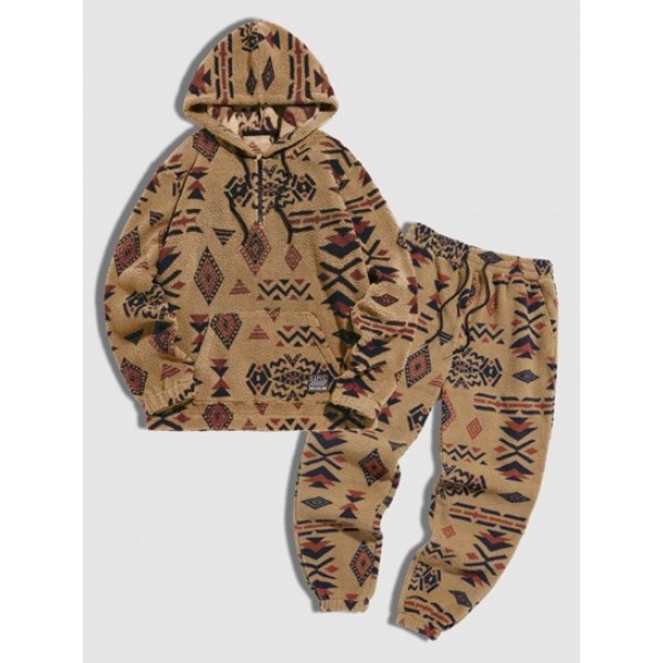 Quarter Zip Fuzzy Polar Fleece Ethnic Az...