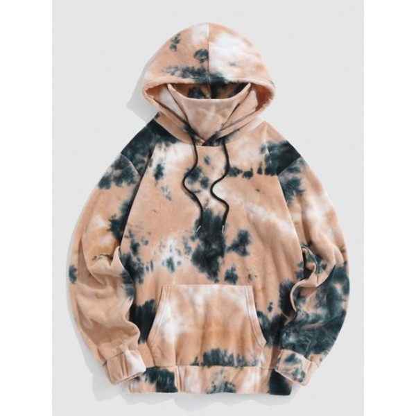Tie Dye Polar Fleece Hoodie With Built-i...